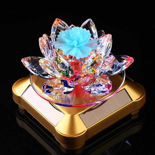 提升车内品味 太阳能旋转莲花汽车摆件与车载香水座的完美结合